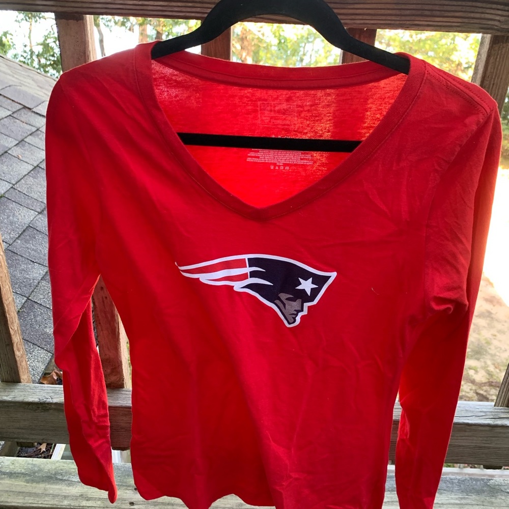 NFL New England Patriots Red Long Sleeve T - Sz Small